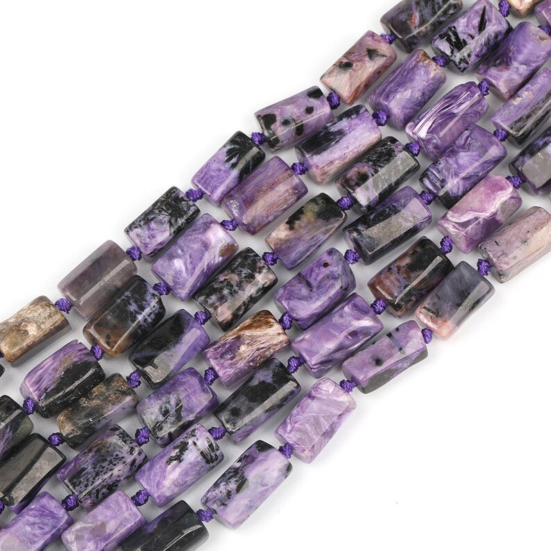 7 Pretty Faceted Nugget Charoite Gemstone beads 8-12 mm 12-18 7 Pretty Faceted Nugget Charoite Gemstone beads 8-12 mm 12-18