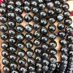 Astrophyllite Beads, Natural Gemstone Beads, Round Stone Beads 6mm 8mm 10mm 15&#39;&#39;