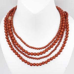 Red Jasper Necklace Choker Red Necklace Red Gemstone Necklace Beaded Necklace Handmade Jewelry 4mm 6mm 8mm 18&#39;&#39; 25&#39;&#39; 30&#39;&#39;