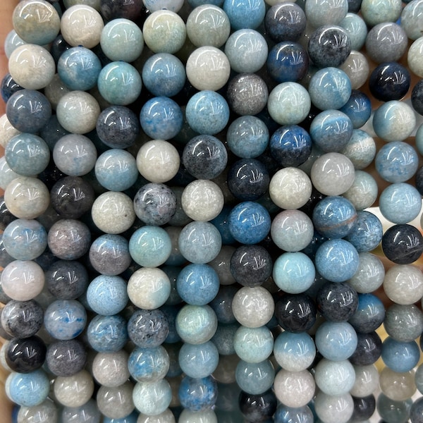 Blue Trolleite Beads, Natural Gemstone Beads, Round Stone Beads 6mm 8mm 10mm 12mm 15''