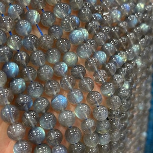 Blue Flash Labradorite Beads, Natural Gemstone Beads, Round Stone Beads Top Quality 4mm 5mm 6mm 8mm 10mm 15&#39;&#39;