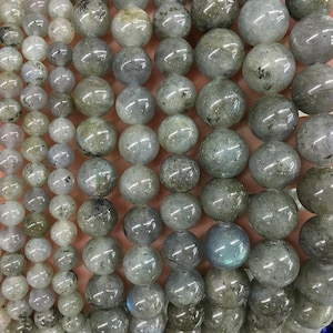 Groene labradorietkralen, natuurlijke edelsteenkralen, ronde steenkralen, 6 mm 8 mm 10 mm 12 mm 15''
