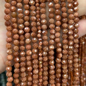 Gold Sandstone Faceted Beads, Nice Cut Round Gemstone Beads 2mm 3mm 4mm 15&#39;&#39;