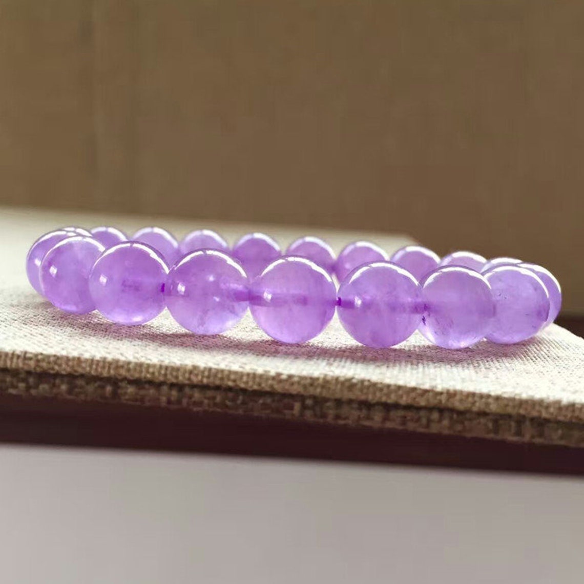 Women Bracelet Natural Genuine Purple Jade Beads Bracelet 6mm | Etsy