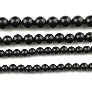 Natural Black Onyx Stone Beads Round Gemstone Beads For Jewelry Making 2mm 3mm 4mm 6mm 8mm 10mm 12mm 14mm 16mm 18mm 20mm 15&#39;&#39;