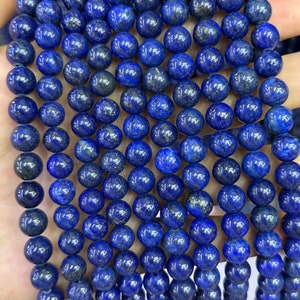 Lapis Lazuli Beads, Natural Gemstone Beads, Round Stone Beads 4mm 6mm 8mm 10mm 12mm 15&#39;&#39;