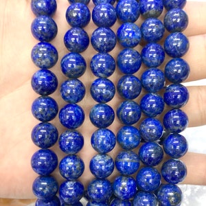 Äkta lapis lazuli-stenpärlor, 100 % naturliga ädelstenspärlor 4 mm 6 mm 8 mm 10 mm 12 mm 14 mm 15''