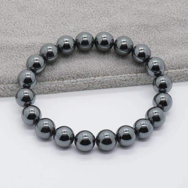 Non-Magnetic Hematite Bracelets, Women Bracelet, Men Bracelet, Stone Bracelet 4mm 6mm 8mm 10mm 12mm 8''