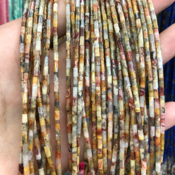 Crazy Agate Tube Beads, natuursteen kralen voor het maken van sieraden 2x4mm 15''