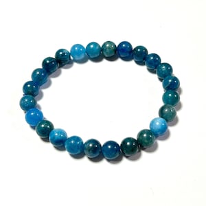 Blue Apatite Bracelet For Women Men, Natural Stone Beads Bracelet 4mm 6mm 8mm 10mm 8&#39;&#39;
