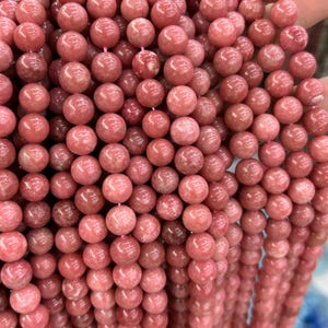 Red Thulite Stone Beads, Natural Gemstone Beads, Round Semi Precious Beads A Quality 6mm 8mm 10mm 15&#39;&#39;
