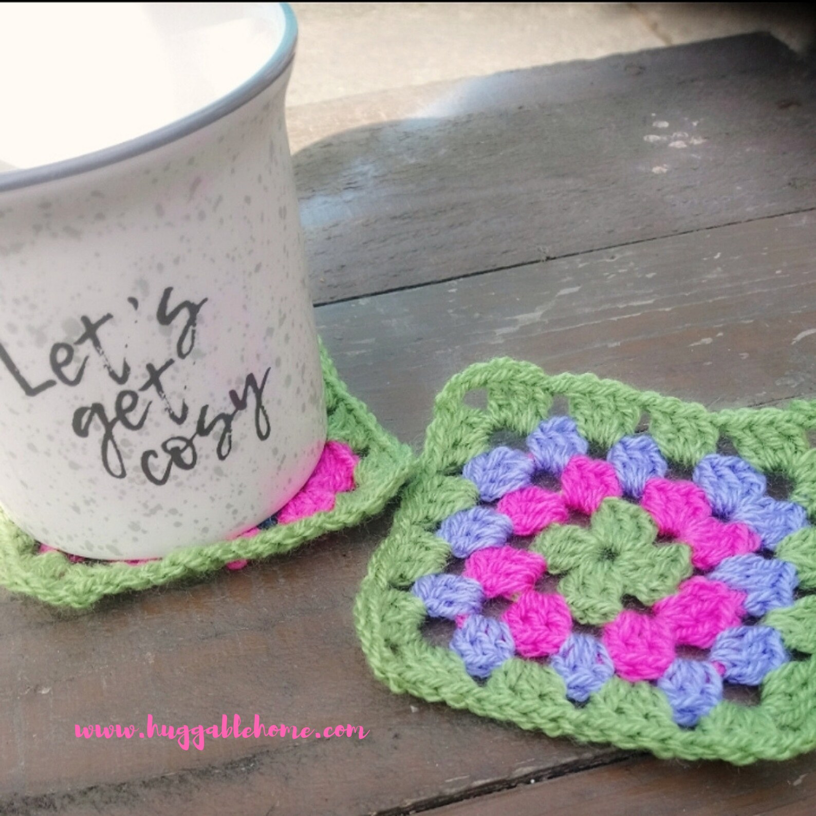 Basic granny square coaster beginners crochet pattern Etsy