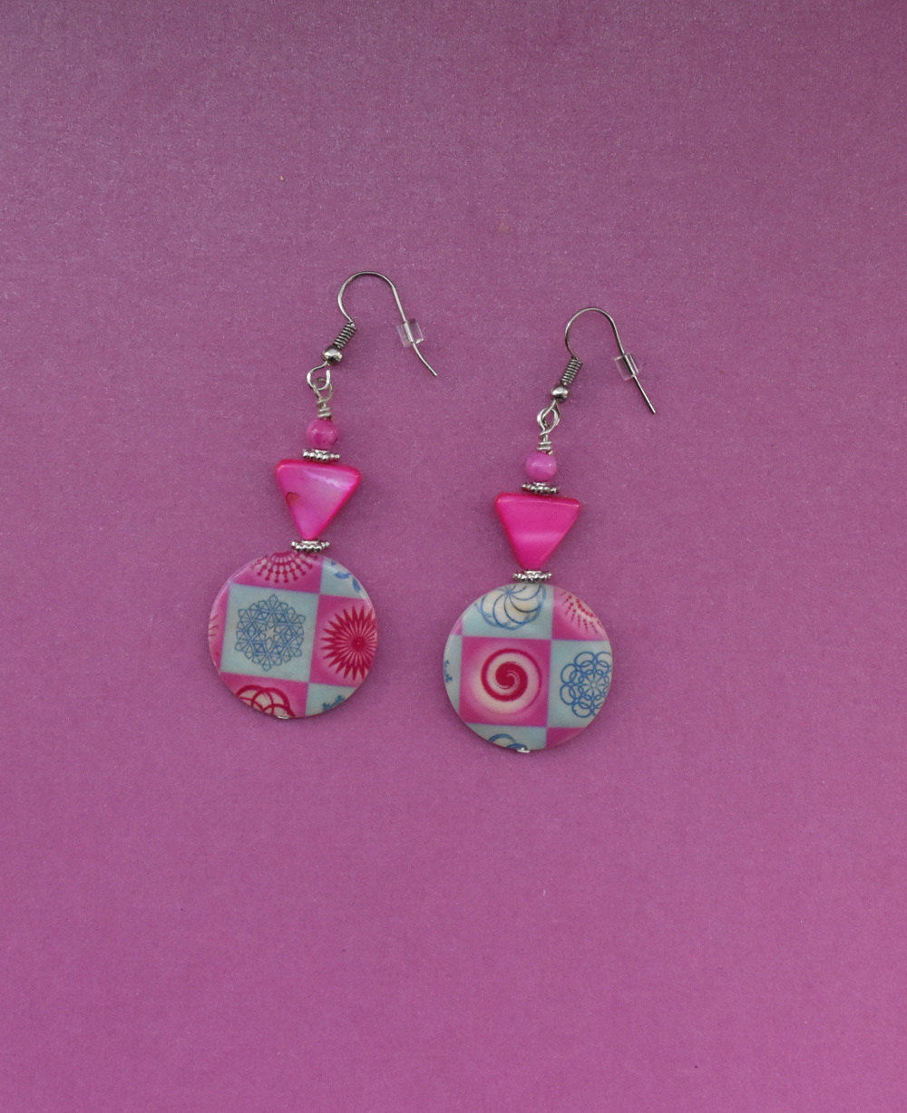 Pink girly earrings vibrant pink earrings pink accessories Etsy