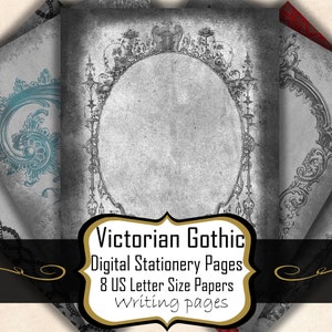 Gothic Briefpapier Papier, Gotisch Schrijfpapier, Afdrukbaar Briefpapier, Digitaal Briefpapier, Collageblad, Goth Papier, Gothic Diary Junk Journal