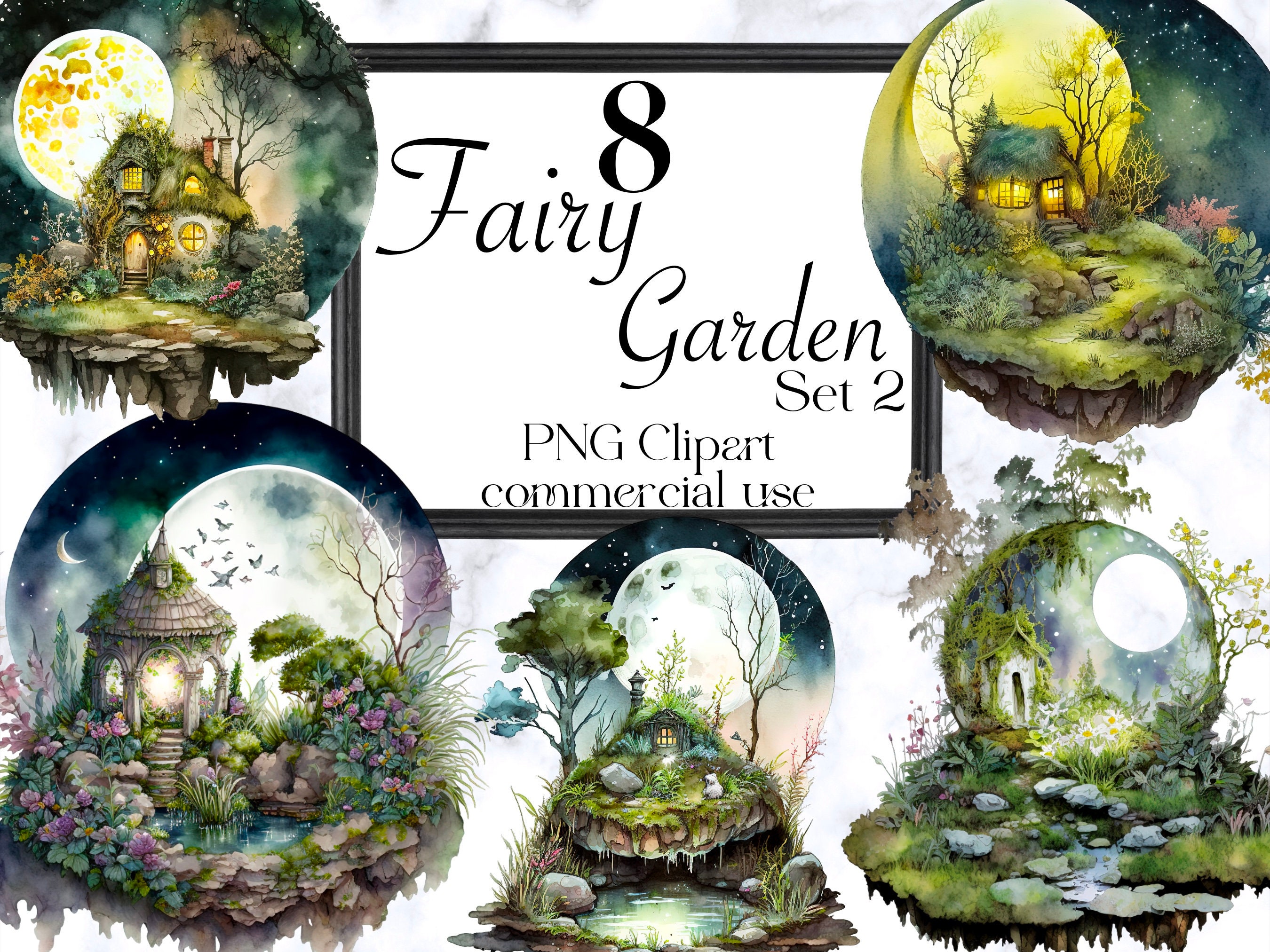 Fairy Garden Clipart Set 2, Fantasy Clipart, Fairy House Images ...