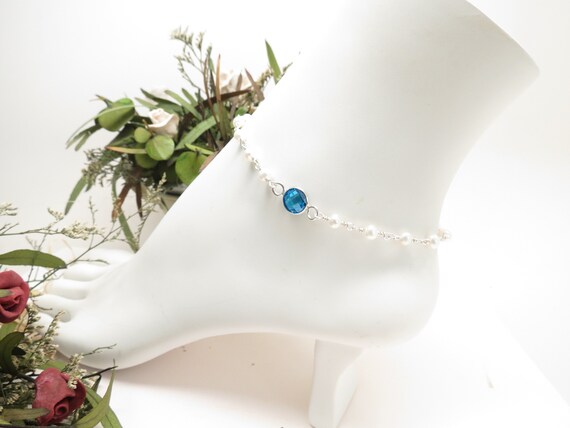 Buy Swiss Blue Topaz Anklet December Birthstone Blue Gemstone Anklet in Sterling Silver 9 10.25 Inches Length Wire Wrapped Anklet Online in India Etsy