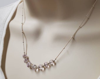 Pink Amethyst Sterling Silver Necklace, Faceted Gemstone, February Birthstone