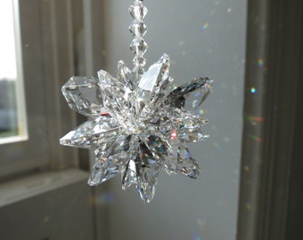 Small Swarovski Crystal Starburst Suncatcher, Home or Car