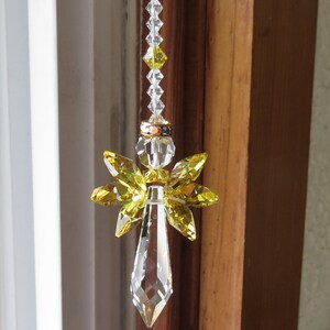 Gabriel Yellow Angel Suncatcher, Swarovski Angel Suncatcher, Guardian Angel, November Birthstone, Sympathy, Keira's Crystal Creations image 3