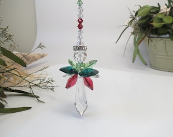 Christmas Angel, Swarovski Crystal Angel Suncatcher, Guardian Angel, Angel Suncatcher, Keira's Crystal Creations