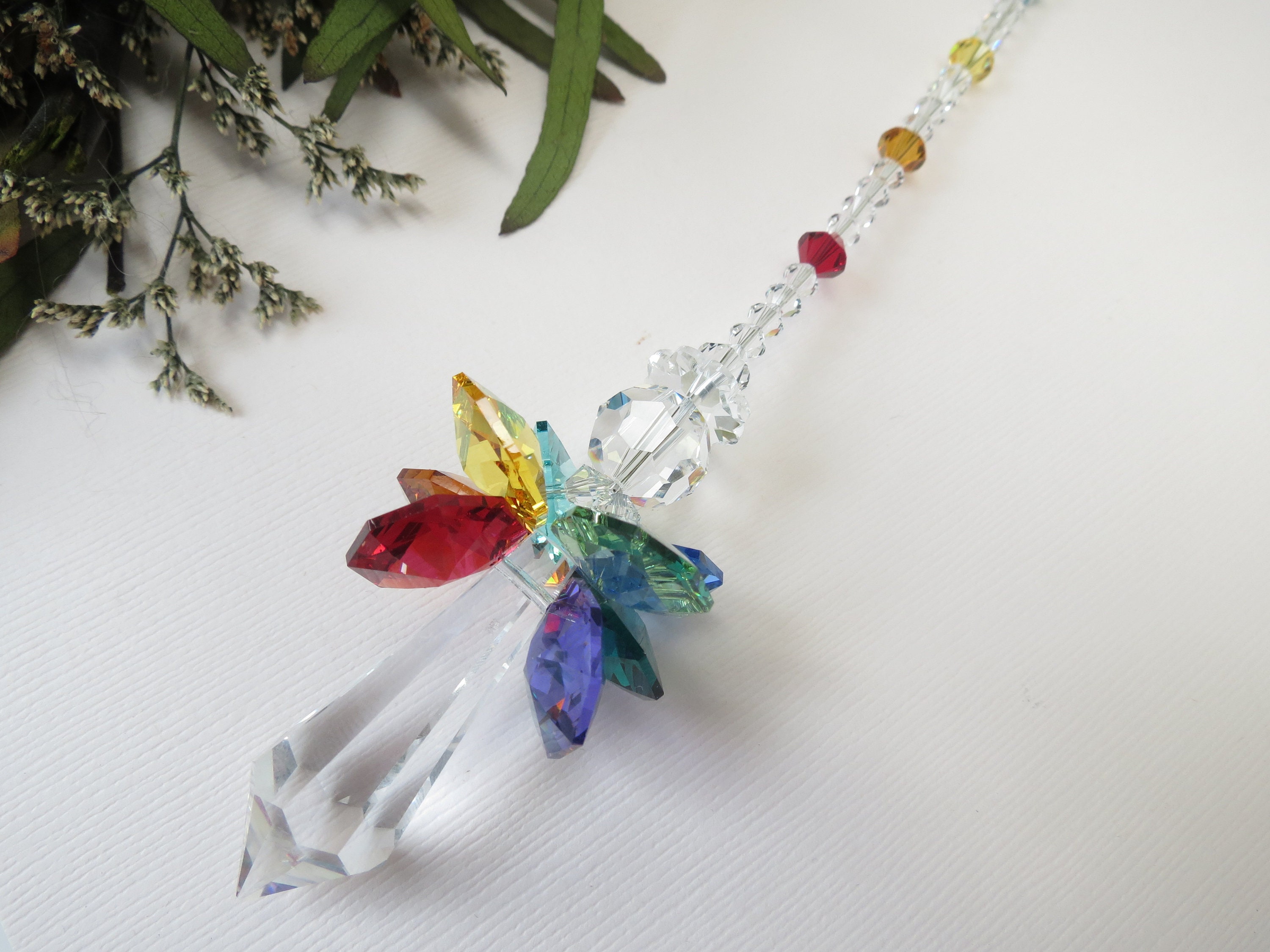 Engel Regenbogen Chakra Damen Schlüsselanhänger Taschenanhänger Strass Schmuck