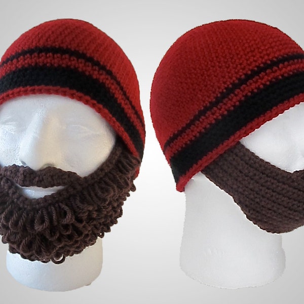 Crochet Beard Beanie Pattern. Easy Instructions for Cool Disguise. Curly and Straight Bearded Hat Costume for Baby, Kids & Adults (PDF FILE)