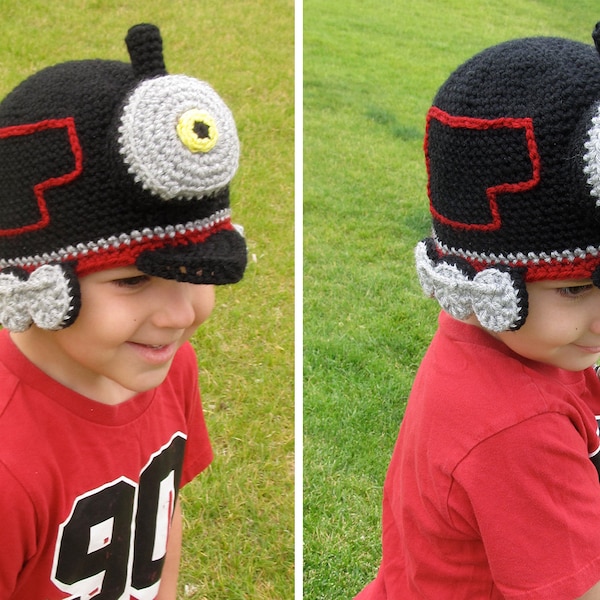 Crochet Train Hat Pattern. Easy Instructions for Cool Locomotive Beanie in Baby, Child, Teen & Adult Sizes (PDF FILE)