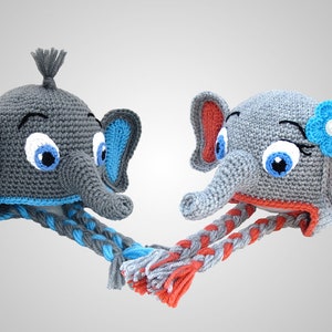 Crochet Elephant Hat Pattern. Easy Instructions for Boy & Girl Cute Animal Earflap Beanie in Baby, Kid, Teen and Adult Sizes (PDF FILE)