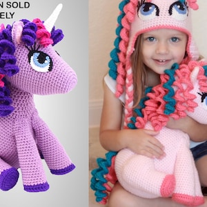 Gehaakt Eenhoornpatroon. Eenvoudige instructies voor schattige pony knuffel / stuffie / softie / amigurumi (PDF-bestand) - hoedpatroon apart verkrijgbaar!