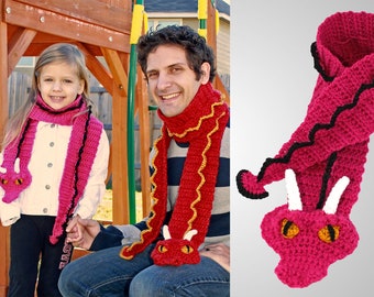 Crochet Dragon Scarf Pattern. Easy Instructions for Cool Winter Neckwear. Unique Scarf Puppet Makes Perfect Gift for Kids & Adult (PDF File)