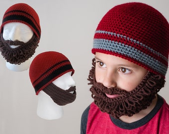 Crochet Beard Beanie Pattern. Easy Instructions for Cool Disguise. Curly and Straight Bearded Hat Costume for Baby, Kids & Adults (PDF FILE)