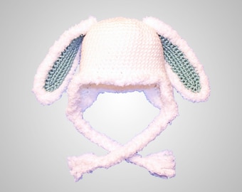 Crochet Bunny Hat Pattern.  Easy Instructions for Cute Boy & Girl Furry Rabbit Beanie in Baby, Kid, Teen and Adult Sizes (PDF FILE)