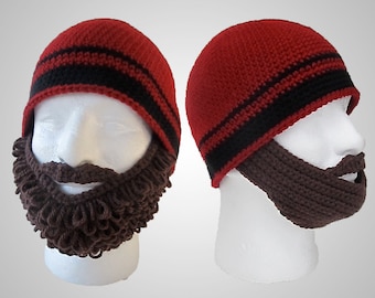 Patrón de gorro con barba a crochet. Instrucciones sencillas para un disfraz genial. Disfraz de sombrero con barba rizada y lacia para bebés, niños y adultos (ARCHIVO PDF)