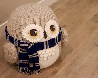 Crochet Owl Pouf / Pouffe / Ottoman / Toy Pattern. Easy Instructions for Cute Animal Home Decor Used as Footrest or Cool Chair (PDF File)