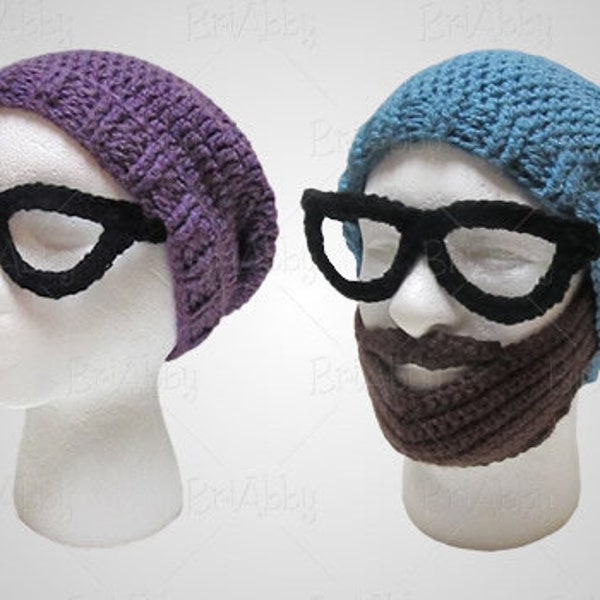 Le modèle ultime de bonnet hipster au crochet. Instructions faciles pour Cool DressUp Hat pour garçons et filles chez bébé, enfant, adolescent et adulte (fichier PDF)