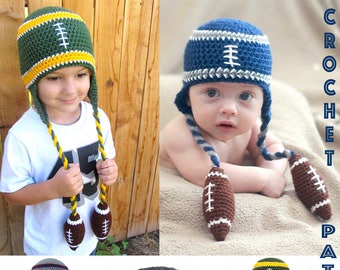 Crochet Football Beanie PATTERN (PDF FILE)