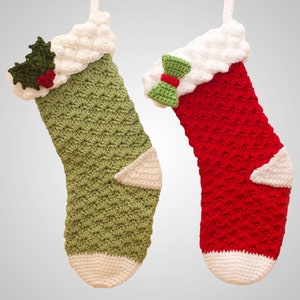 Crochet Christmas Stocking Pattern. Easy Instructions for Beautiful, Fancy Holiday Home Decor Customizable for Boys & Girls  (PDF File)