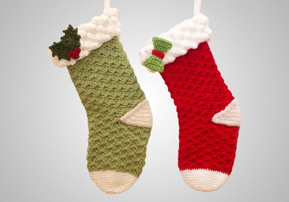 Crochet Christmas Stocking Pattern. Easy Instructions for Beautiful, Fancy Holiday Home Decor Customizable for Boys & Girls  (PDF File)