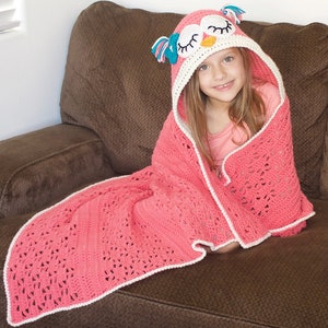 Crochet Owl Blanket Pattern. Easy Instructions for Cute Boy and Girl Wearable Hooded Afghan for Baby, Kid, Teen & Adult Gift PDF File image 6