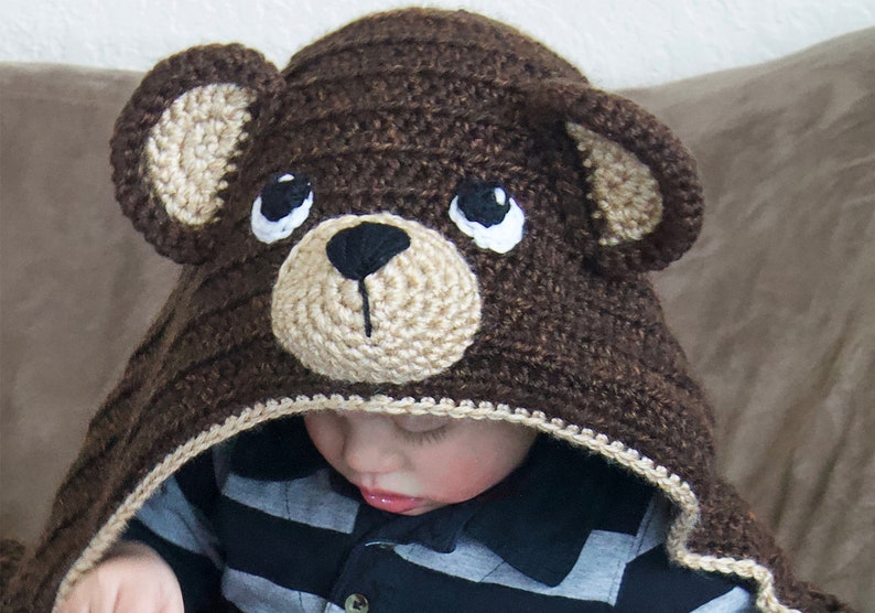 Crochet Bear Blanket. Cute Easy Panda & Teddy Bear Hooded Etsy