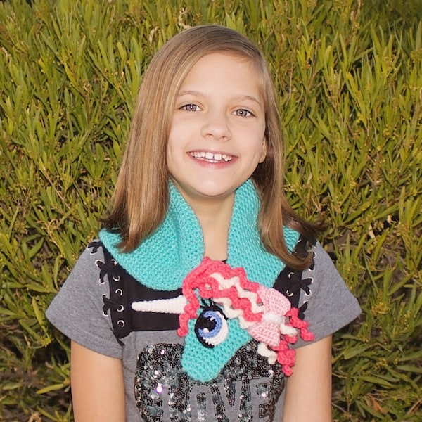 Crochet Unicorn Scarf Pattern. Warm, Cute, and Easy Pony Wrap. Downloadable Instructions that Make Unique Custom Gifts for Girls  (PDF File)