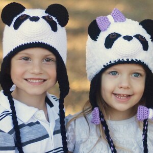 Crochet Panda Hat Pattern. Easy Instructions for Cute Furry or ww Bear Beanie for Babies, Kids, Teens & Adults Halloween Costume (PDF FILE) image 3