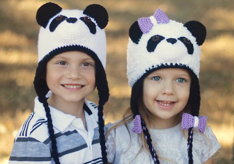 Crochet Panda Hat Pattern. Easy Instructions for Cute Furry or ww Bear Beanie for Babies, Kids, Teens & Adults Halloween Costume (PDF FILE) image 3