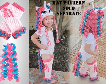 Costume de licorne - motif de poney au crochet queue et leggings (fichier PDF) - motif de chapeau vendu séparément ! Comprend des tailles pour bébés et filles