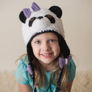 Crochet Panda Hat Pattern. Easy Instructions for Cute Furry or ww Bear Beanie for Babies, Kids, Teens & Adults Halloween Costume (PDF FILE) image 4