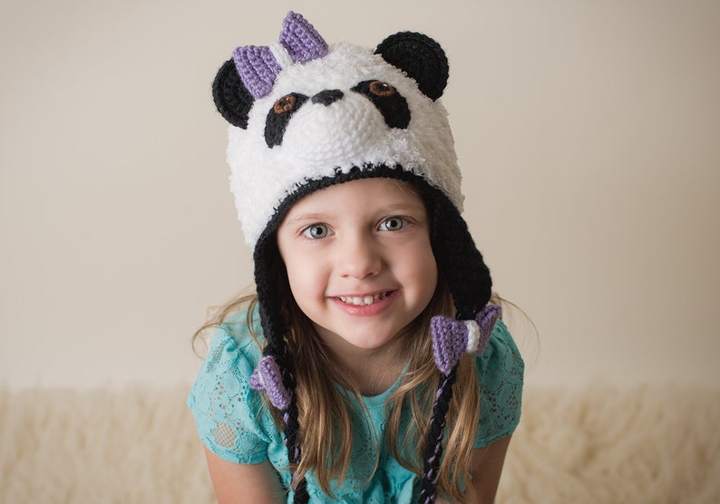 Crochet Panda Hat Pattern. Easy Instructions for Cute Furry or ww Bear Beanie for Babies, Kids, Teens & Adults Halloween Costume (PDF FILE) image 4