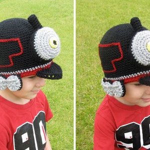 Crochet Train Hat Pattern. Easy Instructions for Cool Locomotive Beanie in Baby, Child, Teen & Adult Sizes PDF FILE image 3