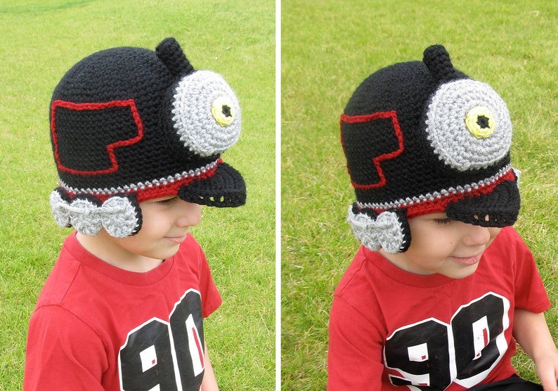 Crochet Train Hat Pattern. Easy Instructions for Cool Locomotive Beanie in Baby, Child, Teen & Adult Sizes PDF FILE image 3