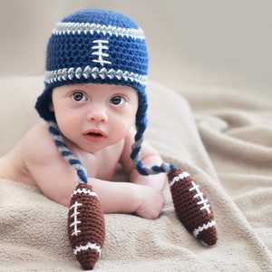 Crochet Football Beanie Pattern. Easy Instructions for Cool Sports Team Hat for Babies, Kids, Teens & Adults. Great Photo Prop PDF FILE image 3