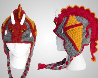 Crochet Dragon Hat Pattern. Easy Instructions for Cool Earflap Beanie. Perfect Gift for Babies, Kids, Teens & Adults (PDF FILE)